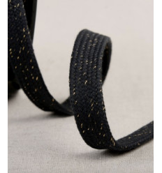Lacet tresse tubulaire plate métallisée