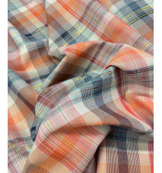 Coton tissé lurex à carreaux