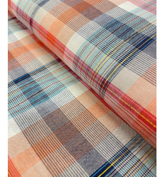 Coton tissé lurex à carreaux