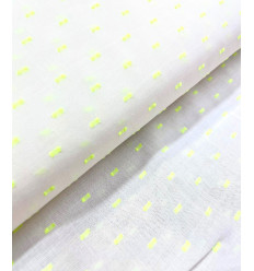 Voile de coton plumetis fluo