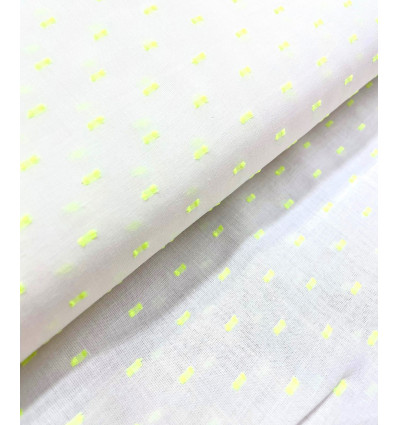 Voile de coton plumetis fluo