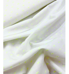 Voile de coton plumetis fluo