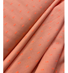 Voile de coton plumetis fluo