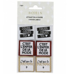 Lot de 6 étiquettes à coudre Bohin