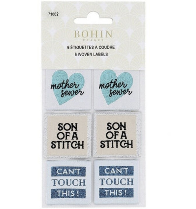 Lot de 6 étiquettes à coudre Bohin