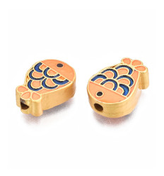 Perle poisson japonais en métal émaillé