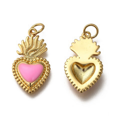 Pendentif coeur ex-voto avec émaillage