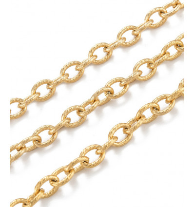 Chaîne maillons ronds strié - acier inoxydable