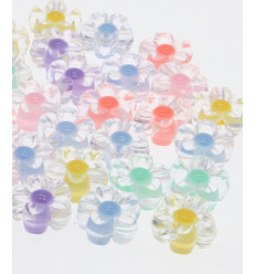 Lot perles fleurs brillante (20pcs)