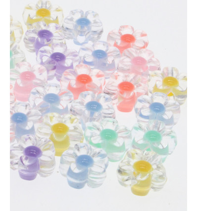 Lot perles fleurs brillante (20pcs)