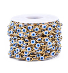 Chaine oeil protecteur bleu acier inoxydable (10cm)