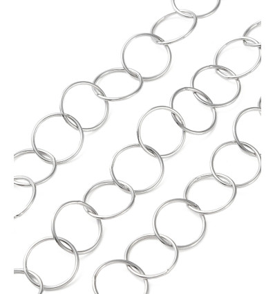 Chaine grands anneaux rond acier inoxydable (10cm)