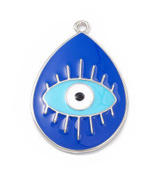 Pendentif goutte émaillée oeil grec