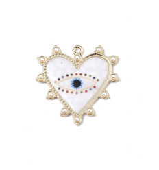 Pendentif coeur ex-voto avec oeil imprimé