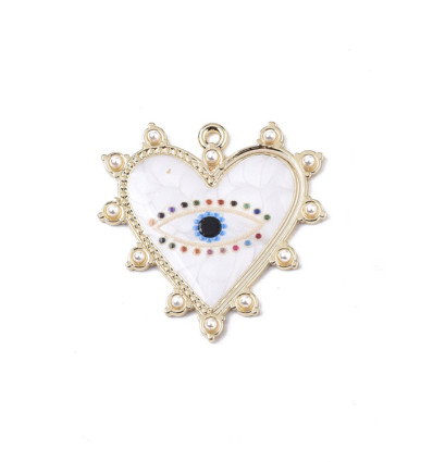 Pendentif coeur ex-voto avec oeil imprimé