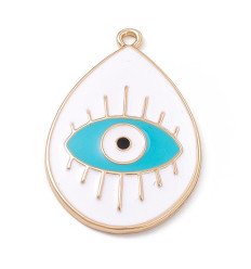 Pendentif goutte émaillée oeil grec