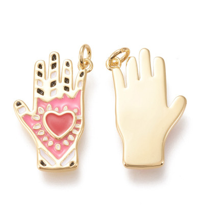 Pendentif main émaillée