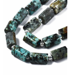 10mm - Chapelet pierre tube- turquoise africaine