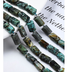 10mm - Chapelet pierre tube- turquoise africaine