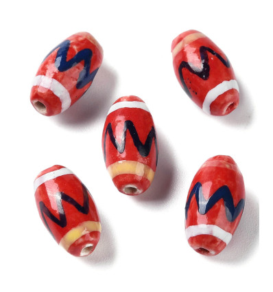 Perle olive en porcelaine - ardoise