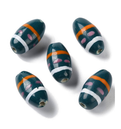 Perle olive en porcelaine