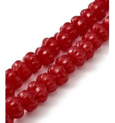 Chapelet perles pumpkins en verre