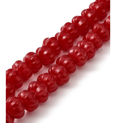 Chapelet perles pumpkins en verre
