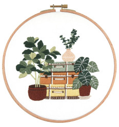 Kit broderie "plantes en pots & valises»