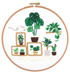 Kit broderie "plantes en pots&nbsp;»
