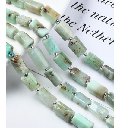 10mm - Chapelet pierre tube- chrysoprase