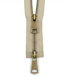 40cm - Zip Double Curseur bronze - beige