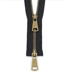 40cm - Zip Double Curseur bronze - noir