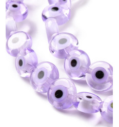 8mm - chapelet mauvais oeil parme