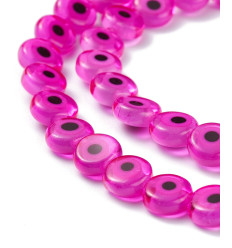 8mm - chapelet mauvais oeil fushia
