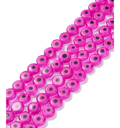 8mm - chapelet mauvais oeil fushia