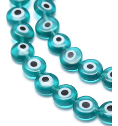 8mm - chapelet mauvais oeil turquoise