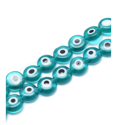 8mm - chapelet mauvais oeil turquoise