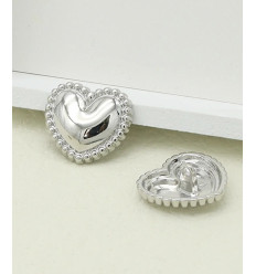 18mm - Bouton coeur en métal
