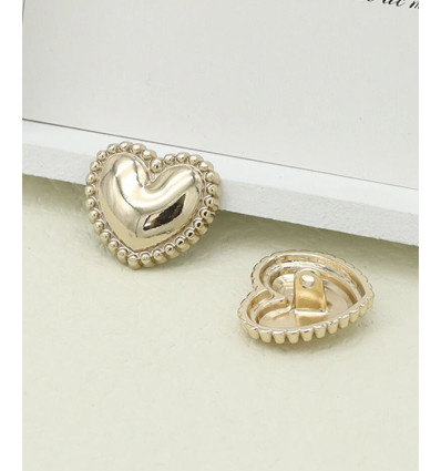 18mm - Bouton coeur métallique