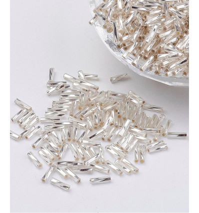 6mm - Perles tubes à broder twisté