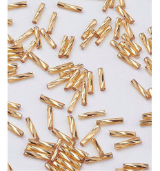 6mm - Perles tubes à broder twisté