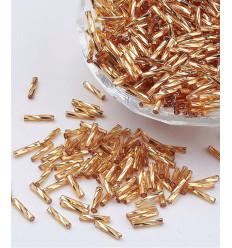 6mm - Perles tubes à broder twisté
