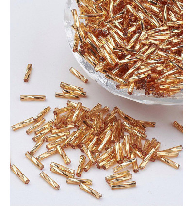 6mm - Perles tubes à broder twisté