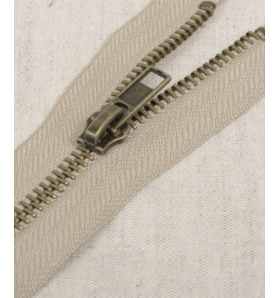 30 cm - zip séparable métal Marron