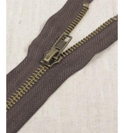30 cm - zip séparable métal Kaki