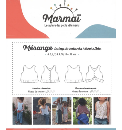 Patron Mésange le top réversible | Du 6 mois au 12 ans