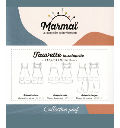 Patron Fauvette la salopette | Du 3 au 12 ans