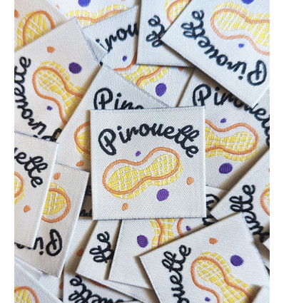 Etiquettes à coudre “Pirouette cacahuète”