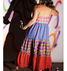 Popeline de coton Making Waves Coral - Nerida Hansen