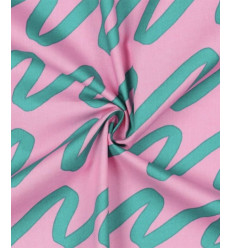 Popeline de coton Shapes abricot - Nerida Hansen